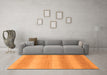 Machine Washable Abstract Orange Modern Area Rugs in a Living Room, wshabs1450org