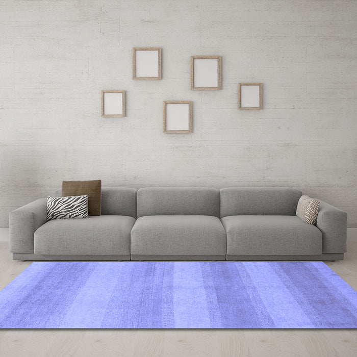 Machine Washable Abstract Blue Modern Rug in a Living Room, wshabs1450blu