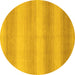 Round Abstract Yellow Modern Rug, abs1450yw