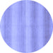 Round Abstract Blue Modern Rug, abs1450blu