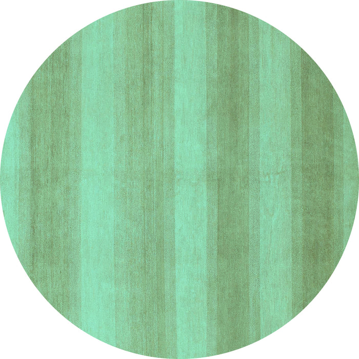 Round Abstract Turquoise Modern Rug, abs1450turq
