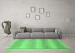 Machine Washable Abstract Emerald Green Modern Area Rugs in a Living Room,, wshabs1450emgrn