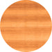 Round Machine Washable Abstract Orange Modern Area Rugs, wshabs1450org