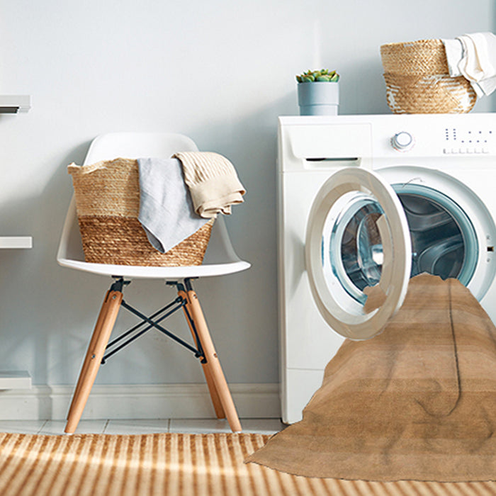 Machine Washable Abstract Orange Rug in a Washing Machine, wshabs1450