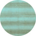 Round Abstract Light Blue Modern Rug, abs1450lblu