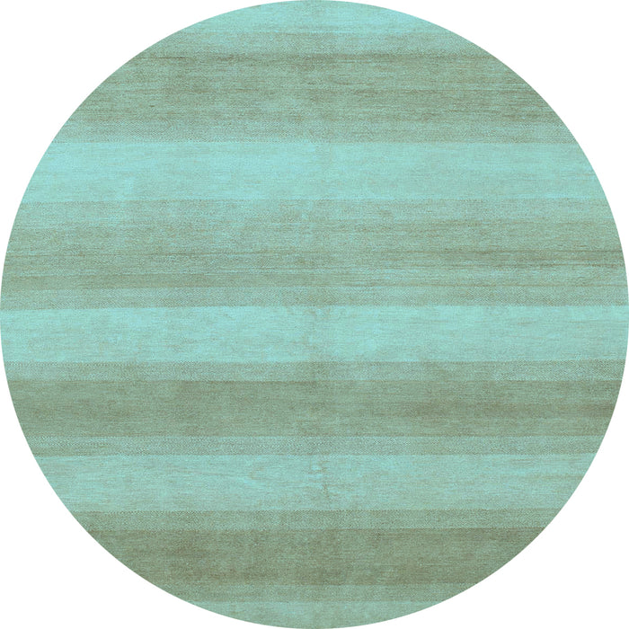 Round Machine Washable Abstract Light Blue Modern Rug, wshabs1450lblu