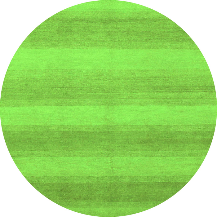 Round Machine Washable Abstract Green Modern Area Rugs, wshabs1450grn