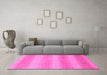 Machine Washable Abstract Pink Modern Rug in a Living Room, wshabs1450pnk