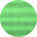 Round Abstract Emerald Green Modern Rug, abs1450emgrn