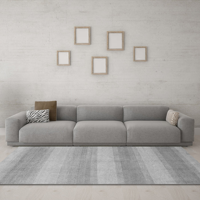 Machine Washable Abstract Gray Modern Rug in a Living Room,, wshabs1450gry