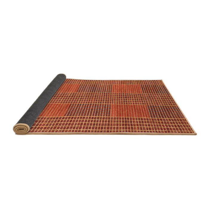 Sideview of Abstract Indian Saffron Orange Modern Rug, abs1451
