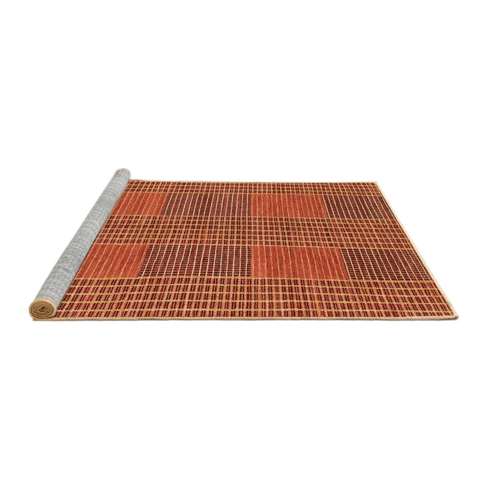 Sideview of Machine Washable Abstract Indian Saffron Orange Rug, wshabs1451
