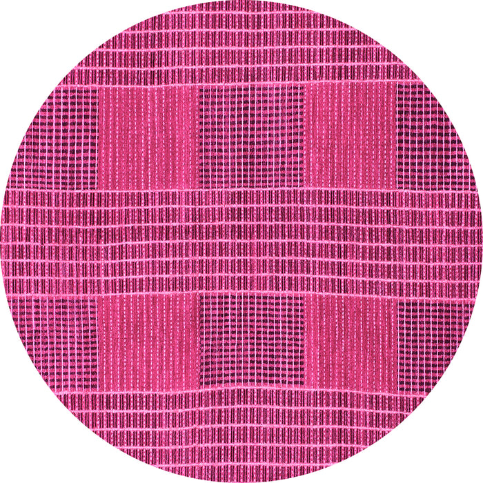 Round Machine Washable Abstract Pink Modern Rug, wshabs1451pnk