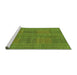 Sideview of Machine Washable Abstract Green Modern Area Rugs, wshabs1451grn