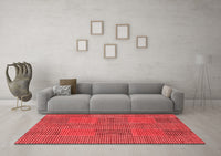 Machine Washable Abstract Red Modern Rug, wshabs1451red