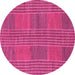 Round Abstract Pink Modern Rug, abs1451pnk