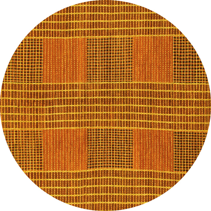 Round Abstract Yellow Modern Rug, abs1451yw