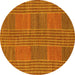 Round Abstract Yellow Modern Rug, abs1451yw