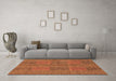 Machine Washable Abstract Brown Modern Rug in a Living Room,, wshabs1451brn