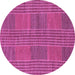 Round Machine Washable Abstract Purple Modern Area Rugs, wshabs1451pur