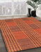 Abstract Indian Saffron Orange Modern Rug in Family Room, abs1451