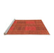 Sideview of Machine Washable Abstract Orange Modern Area Rugs, wshabs1451org