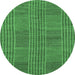 Round Abstract Emerald Green Modern Rug, abs1451emgrn