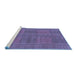 Sideview of Machine Washable Abstract Blue Modern Rug, wshabs1451blu