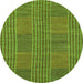 Round Abstract Green Modern Rug, abs1451grn