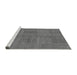 Sideview of Machine Washable Abstract Gray Modern Rug, wshabs1451gry