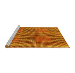Sideview of Machine Washable Abstract Yellow Modern Rug, wshabs1451yw