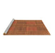 Sideview of Machine Washable Abstract Brown Modern Rug, wshabs1451brn