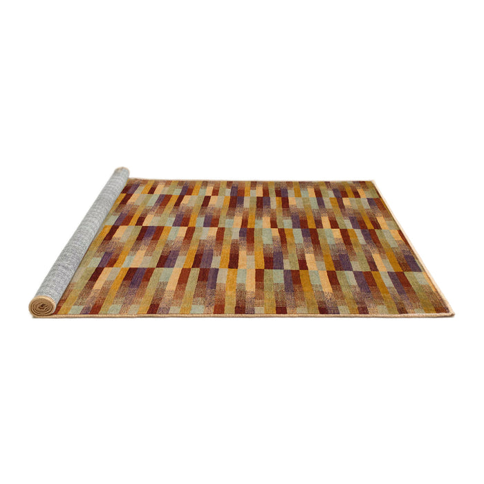 Sideview of Machine Washable Abstract Gold Rug, wshabs1452