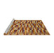 Sideview of Machine Washable Abstract Gold Rug, wshabs1452