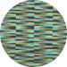 Round Abstract Light Blue Modern Rug, abs1452lblu