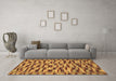 Machine Washable Abstract Brown Modern Rug in a Living Room,, wshabs1452brn