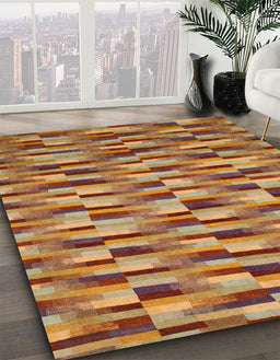 Abstract Gold Modern Rug in Family Room, abs1452