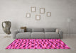 Machine Washable Abstract Pink Modern Rug in a Living Room, wshabs1452pnk