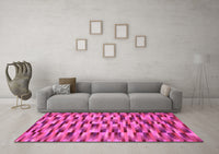 Machine Washable Abstract Pink Modern Rug, wshabs1452pnk