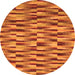 Round Machine Washable Abstract Orange Modern Area Rugs, wshabs1452org