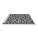 Sideview of Machine Washable Abstract Gray Modern Rug, wshabs1452gry