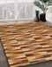 Abstract Gold Modern Rug in Family Room, abs1452