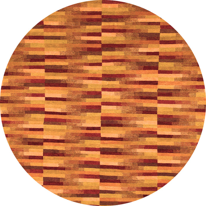 Round Abstract Orange Modern Rug, abs1452org