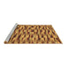 Sideview of Machine Washable Abstract Brown Modern Rug, wshabs1452brn