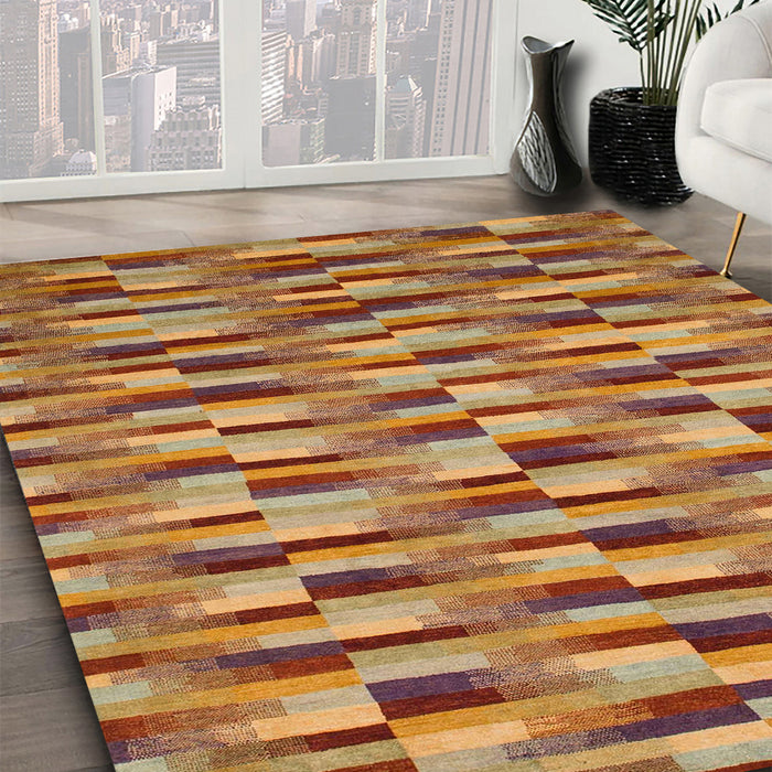Machine Washable Abstract Gold Rug in a Family Room, wshabs1452