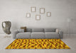 Machine Washable Abstract Yellow Modern Rug in a Living Room, wshabs1452yw