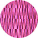 Round Machine Washable Abstract Pink Modern Rug, wshabs1452pnk