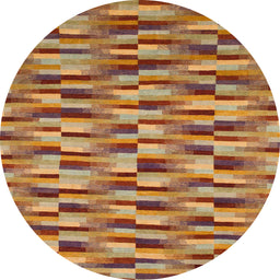 Round Abstract Gold Modern Rug, abs1452