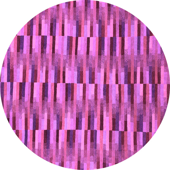 Round Machine Washable Abstract Purple Modern Area Rugs, wshabs1452pur