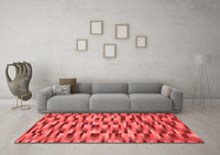 Machine Washable Abstract Red Modern Rug, wshabs1452red